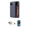 MARSİLYAN™- iPhone 11 Pro Max Kılıf Doruk Klasik Özel Seri - Siyah 18D Cam Ekran Koruyucu + Pers Alüminyum Kamera Lens - KI