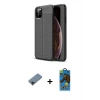 MARSİLYAN™- iPhone 11 Pro Max Kılıf Doruk Klasik Özel Seri - Siyah 18D Cam Ekran Koruyucu + Shine Kamera Lens Koruma Cam - SH