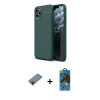 MARSİLYAN™- iPhone 11 Pro Max Kılıf Doruk Klasik Özel Seri - Siyah 18D Cam Ekran Koruyucu + Shine Kamera Lens Koruma Cam - SH