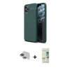 MARSİLYAN™- iPhone 11 Pro Max Kılıf Doruk Klasik Özel Seri - Siyah 20D Premium Cam Ekran Koruyucu + Pers Alüminyum Kamera Lens - YL