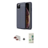 MARSİLYAN™- iPhone 11 Pro Max Kılıf Doruk Klasik Özel Seri - Siyah 20D Premium Cam Ekran Koruyucu + Pers Alüminyum Kamera Lens - KI
