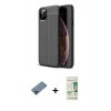 MARSİLYAN™- iPhone 11 Pro Max Kılıf Doruk Klasik Özel Seri - Siyah 20D Premium Cam Ekran Koruyucu + Metal Kamera Lens Koruma Cam - SH