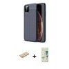 MARSİLYAN™- iPhone 11 Pro Max Kılıf Doruk Klasik Özel Seri - Siyah 20D Premium Cam Ekran Koruyucu + Renkli Kamera Lens Koruma Cam - YL