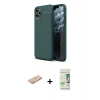 MARSİLYAN™- iPhone 11 Pro Max Kılıf Doruk Klasik Özel Seri - Siyah 20D Premium Cam Ekran Koruyucu + Renkli Kamera Lens Koruma Cam - YL