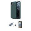 MARSİLYAN™- iPhone 11 Pro Max Kılıf Doruk Klasik Özel Seri - Siyah 34D Hayalet Izgaralı Cam + Shine Kamera Lens Koruma Cam - PE