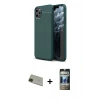 MARSİLYAN™- iPhone 11 Pro Max Kılıf Doruk Klasik Özel Seri - Siyah 34D Hayalet Izgaralı Cam + Rainbow Kamera Lens Koruma Cam - YL