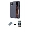 MARSİLYAN™- iPhone 11 Pro Max Kılıf Doruk Klasik Özel Seri - Siyah 34D Hayalet Izgaralı Cam + Shine Kamera Lens Koruma Cam - SABE