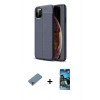 MARSİLYAN™- iPhone 11 Pro Max Kılıf Doruk Klasik Özel Seri - Siyah 34D Izgaralı Cam + Metal Kamera Lens Koruma Cam - MR