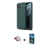 MARSİLYAN™- iPhone 11 Pro Max Kılıf Doruk Klasik Özel Seri - Siyah 34D Izgaralı Cam + Pers Alüminyum Kamera Lens - KI
