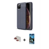 MARSİLYAN™- iPhone 11 Pro Max Kılıf Doruk Klasik Özel Seri - Siyah 34D Izgaralı Cam + Pers Alüminyum Kamera Lens - KI