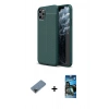 MARSİLYAN™- iPhone 11 Pro Max Kılıf Doruk Klasik Özel Seri - Siyah 34D Izgaralı Cam + Metal Kamera Lens Koruma Cam - SH