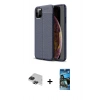 MARSİLYAN™- iPhone 11 Pro Max Kılıf Doruk Klasik Özel Seri - Siyah 34D Izgaralı Cam + Pers Alüminyum Kamera Lens - SH