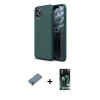 MARSİLYAN™- iPhone 11 Pro Max Kılıf Doruk Klasik Özel Seri - Siyah 360 Mat Full Body Arka Koruyucu + Metal Kamera Lens Koruma Cam - AKYL