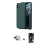 MARSİLYAN™- iPhone 11 Pro Max Kılıf Doruk Klasik Özel Seri - Siyah 360 Mat Full Body Arka Koruyucu + Pers Alüminyum Kamera Lens - SH