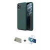 MARSİLYAN™- iPhone 11 Pro Max Kılıf Doruk Klasik Özel Seri - Siyah 3D Antistatik Cam Ekran Koruyucu + Rainbow Kamera Lens Koruma Cam - GD