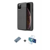 MARSİLYAN™- iPhone 11 Pro Max Kılıf Doruk Klasik Özel Seri - Siyah 3D Antistatik Cam Ekran Koruyucu + Shine Kamera Lens Koruma Cam - MI