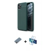 MARSİLYAN™- iPhone 11 Pro Max Kılıf Doruk Klasik Özel Seri - Siyah 3D Antistatik Cam Ekran Koruyucu + Metal Kamera Lens Koruma Cam - MR