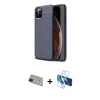 MARSİLYAN™- iPhone 11 Pro Max Kılıf Doruk Klasik Özel Seri - Siyah 3D Antistatik Cam Ekran Koruyucu + Rainbow Kamera Lens Koruma Cam - YL