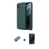 MARSİLYAN™- iPhone 11 Pro Max Kılıf Doruk Klasik Özel Seri - Siyah 3D Antistatik Hayalet Cam Ekran Koruyucu + Shine Kamera Lens Koruma Cam - GD