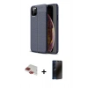 MARSİLYAN™- iPhone 11 Pro Max Kılıf Doruk Klasik Özel Seri - Siyah 3D Antistatik Hayalet Cam Ekran Koruyucu + Pers Alüminyum Kamera Lens - KI