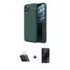 MARSİLYAN™- iPhone 11 Pro Max Kılıf Doruk Klasik Özel Seri - Siyah 3D Antistatik Hayalet Cam Ekran Koruyucu + Kamera Lens Koruma Cam - SF