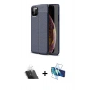 MARSİLYAN™- iPhone 11 Pro Max Kılıf Doruk Klasik Özel Seri - Siyah 3D Antistatik Seramik Nano Ekran Koruyucu + Kamera Lens Koruma Cam - SF