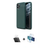 MARSİLYAN™- iPhone 11 Pro Max Kılıf Doruk Klasik Özel Seri - Siyah 3D Antistatik Seramik Nano Ekran Koruyucu + Kamera Lens Koruma Cam - SF