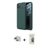 MARSİLYAN™- iPhone 11 Pro Max Kılıf Doruk Klasik Özel Seri - Siyah 6D Mat Seramik Hayalet Nano Ekran Koruyucu + Pers Alüminyum Kamera Lens - YL