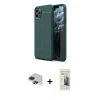 MARSİLYAN™- iPhone 11 Pro Max Kılıf Doruk Klasik Özel Seri - Siyah 6D Mat Seramik Hayalet Nano Ekran Koruyucu + Pers Alüminyum Kamera Lens - SH