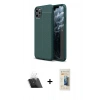 MARSİLYAN™- iPhone 11 Pro Max Kılıf Doruk Klasik Özel Seri - Siyah 6D Mat Seramik Hayalet Nano Ekran Koruyucu + Kamera Lens Koruma Cam - SF