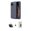 MARSİLYAN™- iPhone 11 Pro Max Kılıf Doruk Klasik Özel Seri - Siyah 6D Mat Seramik Hayalet Nano Ekran Koruyucu + Kamera Lens Koruma Cam - SF