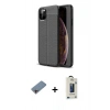 MARSİLYAN™- iPhone 11 Pro Max Kılıf Doruk Klasik Özel Seri - Siyah Bilvis Hayalet Cam Ekran Koruyucu + Shine Kamera Lens Koruma Cam - PE
