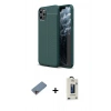 MARSİLYAN™- iPhone 11 Pro Max Kılıf Doruk Klasik Özel Seri - Siyah Bilvis Hayalet Cam Ekran Koruyucu + Shine Kamera Lens Koruma Cam - PE