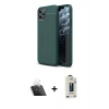 MARSİLYAN™- iPhone 11 Pro Max Kılıf Doruk Klasik Özel Seri - Siyah Bilvis Hayalet Cam Ekran Koruyucu + Kamera Lens Koruma Cam - SF