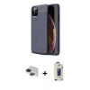 MARSİLYAN™- iPhone 11 Pro Max Kılıf Doruk Klasik Özel Seri - Siyah Bilvis Hayalet Cam Ekran Koruyucu + Pers Alüminyum Kamera Lens - SH