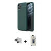 MARSİLYAN™- iPhone 11 Pro Max Kılıf Doruk Klasik Özel Seri - Siyah Bilvis Hayalet Cam Ekran Koruyucu + Pers Alüminyum Kamera Lens - SH