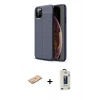 MARSİLYAN™- iPhone 11 Pro Max Kılıf Doruk Klasik Özel Seri - Siyah Bilvis Hayalet Cam Ekran Koruyucu + Renkli Kamera Lens Koruma Cam - TU