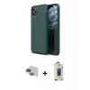 MARSİLYAN™- iPhone 11 Pro Max Kılıf Doruk Klasik Özel Seri - Siyah Bilvis Hayalet Cam Ekran Koruyucu + Pers Alüminyum Kamera Lens - YL
