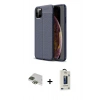 MARSİLYAN™- iPhone 11 Pro Max Kılıf Doruk Klasik Özel Seri - Siyah Bilvis Hayalet Cam Ekran Koruyucu + Pers Alüminyum Kamera Lens - YL