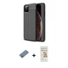 MARSİLYAN™- iPhone 11 Pro Max Kılıf Doruk Klasik Özel Seri - Siyah Mat Seramik Nano Ekran Koruyucu + Shine Kamera Lens Koruma Cam - GS