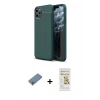 MARSİLYAN™- iPhone 11 Pro Max Kılıf Doruk Klasik Özel Seri - Siyah Mat Seramik Nano Ekran Koruyucu + Shine Kamera Lens Koruma Cam - GS