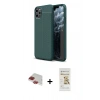MARSİLYAN™- iPhone 11 Pro Max Kılıf Doruk Klasik Özel Seri - Siyah Mat Seramik Nano Ekran Koruyucu + Pers Alüminyum Kamera Lens - KI