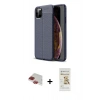 MARSİLYAN™- iPhone 11 Pro Max Kılıf Doruk Klasik Özel Seri - Siyah Mat Seramik Nano Ekran Koruyucu + Pers Alüminyum Kamera Lens - KI