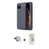 MARSİLYAN™- iPhone 11 Pro Max Kılıf Doruk Klasik Özel Seri - Siyah Mat Seramik Nano Ekran Koruyucu + Pers Alüminyum Kamera Lens - LT