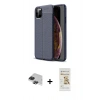 MARSİLYAN™- iPhone 11 Pro Max Kılıf Doruk Klasik Özel Seri - Siyah Mat Seramik Nano Ekran Koruyucu + Pers Alüminyum Kamera Lens - SH