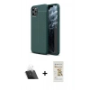 MARSİLYAN™- iPhone 11 Pro Max Kılıf Doruk Klasik Özel Seri - Siyah Mat Seramik Nano Ekran Koruyucu + Kamera Lens Koruma Cam - SF
