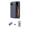 MARSİLYAN™- iPhone 11 Pro Max Kılıf Doruk Klasik Özel Seri - Siyah Polymer Nano Ekran Koruyucu + Metal Kamera Lens Koruma Cam - MI