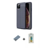 MARSİLYAN™- iPhone 11 Pro Max Kılıf Doruk Klasik Özel Seri - Siyah Polymer Nano Ekran Koruyucu + Metal Kamera Lens Koruma Cam - GS