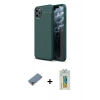 MARSİLYAN™- iPhone 11 Pro Max Kılıf Doruk Klasik Özel Seri - Siyah Polymer Nano Ekran Koruyucu + Metal Kamera Lens Koruma Cam - GD
