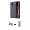 MARSİLYAN™- iPhone 11 Pro Max Kılıf Doruk Klasik Özel Seri - Siyah Polymer Nano Ekran Koruyucu + Rainbow Kamera Lens Koruma Cam - YL